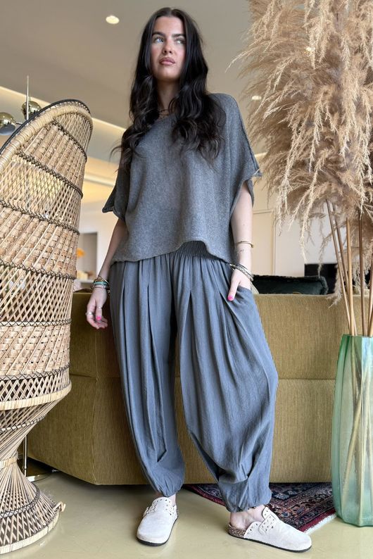 Basso Shirring Genie Pant Graphite 